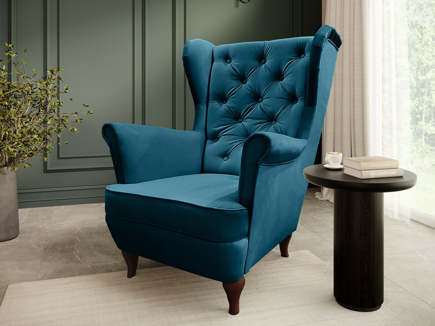 Beautysofa Ohrensessel Sessel FALCO Chesterfield Wohnzimmersessel Fernsehse günstig online kaufen