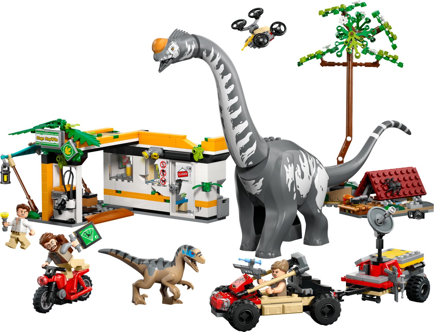 LEGO® Jurassic World 76973 Raptor & Titanosaurus: Große Fährtensuche Spielbausteine, (Set, 582 St., Set)