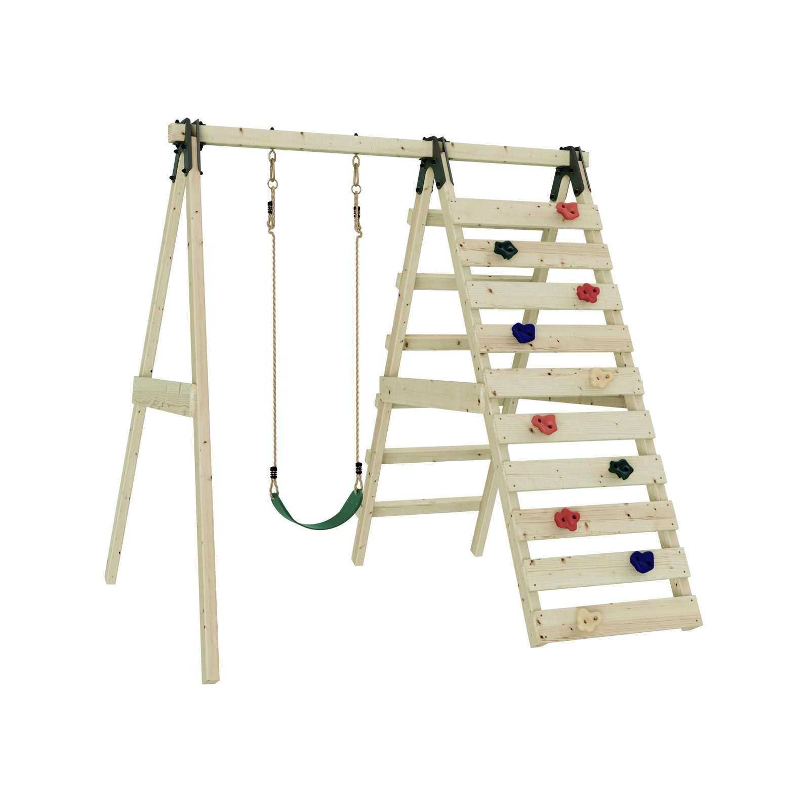 OutdoorToys Schaukelkombination Schaukel Lavendel, aus Holz in Dunkelgrün