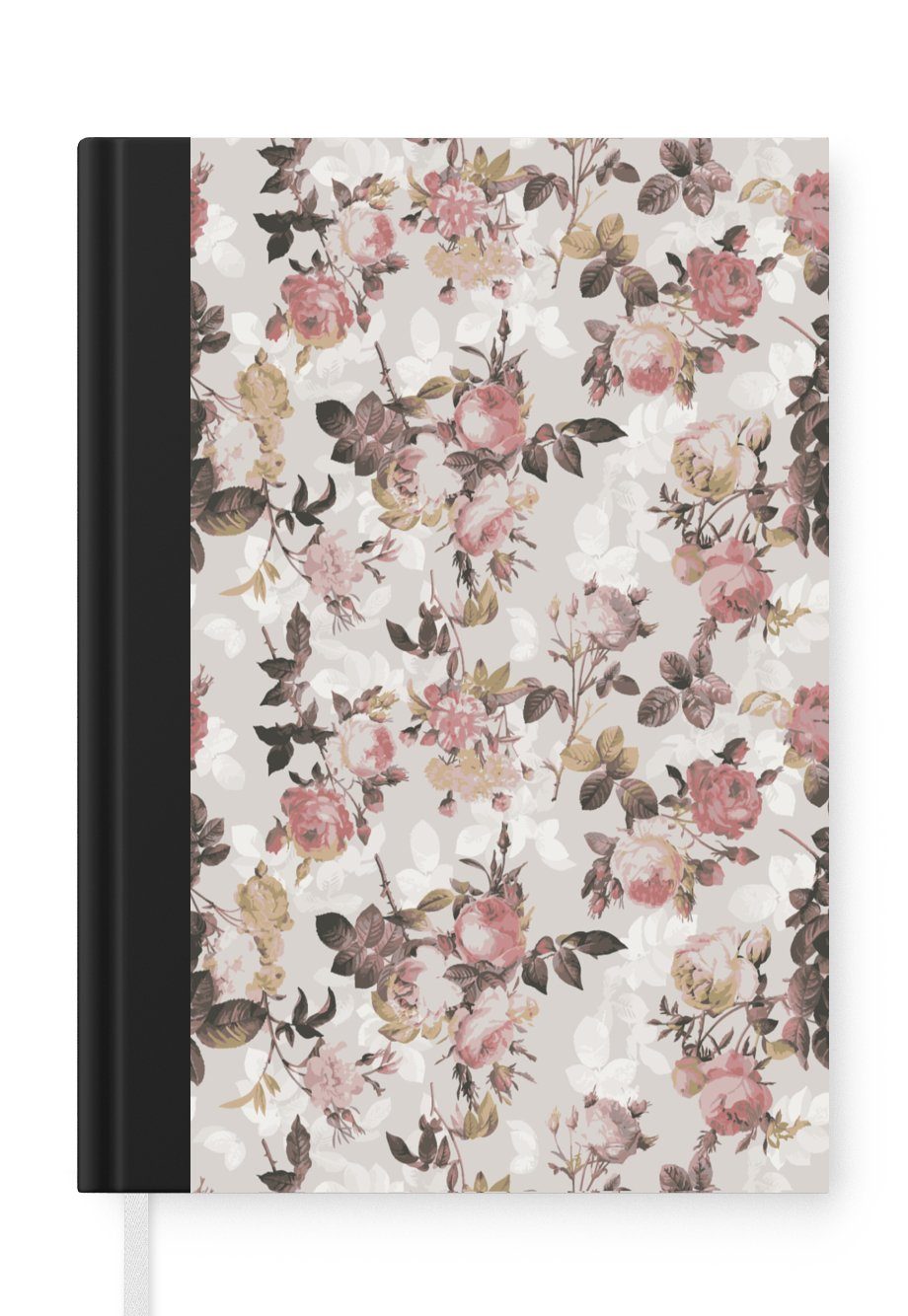 MuchoWow Notizbuch Muster - Blume - Rosa, Journal, Merkzettel, Tagebuch, Notizheft, A5, 98 Seiten, Haushaltsbuch | Notizbücher