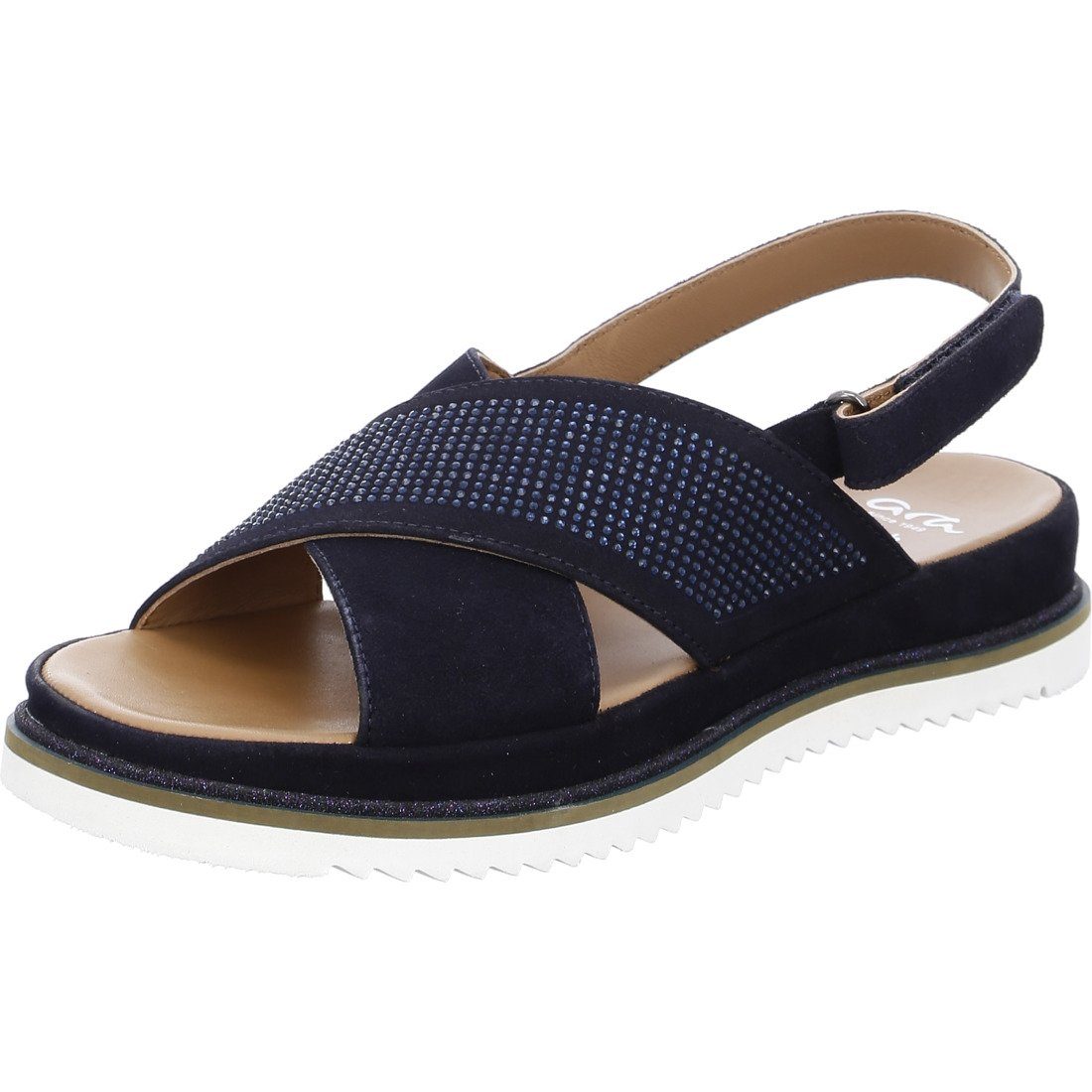 Sandalette Dubai Sandalette Rauleder blau Schuhe, 044854 - Ara Damen Ara