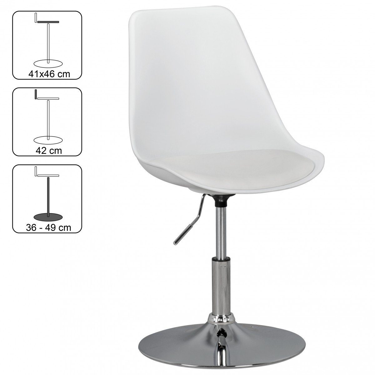 KADIMA DESIGN Kunstlederbezug Büro-Stuhl | mit Bequemer - Besucherstuhl Weiß Weiß Trompetenstuhl