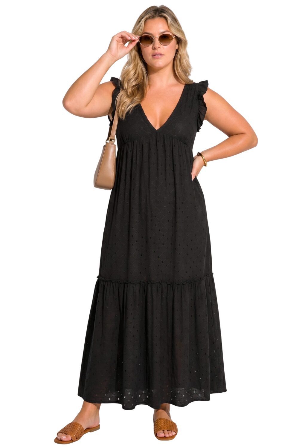 Shape of You Maxikleid V-Ausschnitt Maxikleid mit Rüsche – Bild 2 von 5