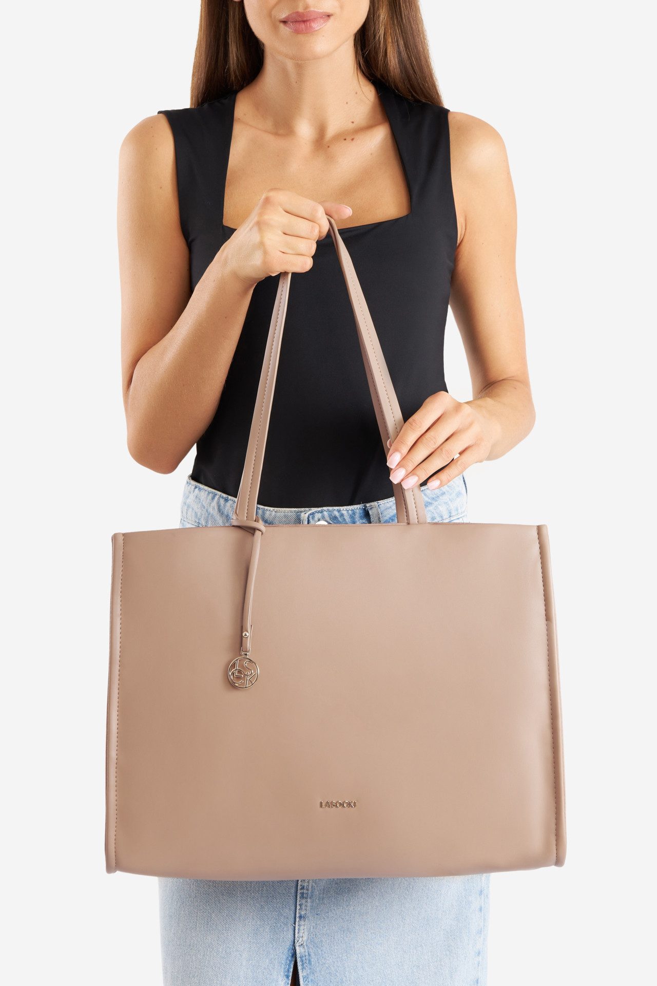 Handtasche Lasocki Große Shopper Tasche LSK-K-048-06 beige