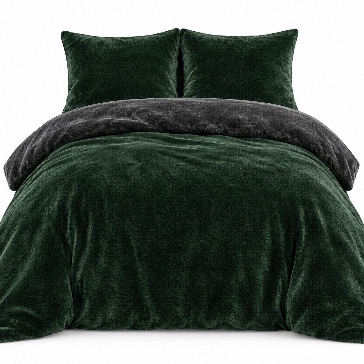 Leonado Vicenti Bettwäsche Winter Teddy Plüsch Cashmere Touch, Fleece, 3 teilig, flauschig warmes Nicky-Teddy-Plüsch, Einfarbig