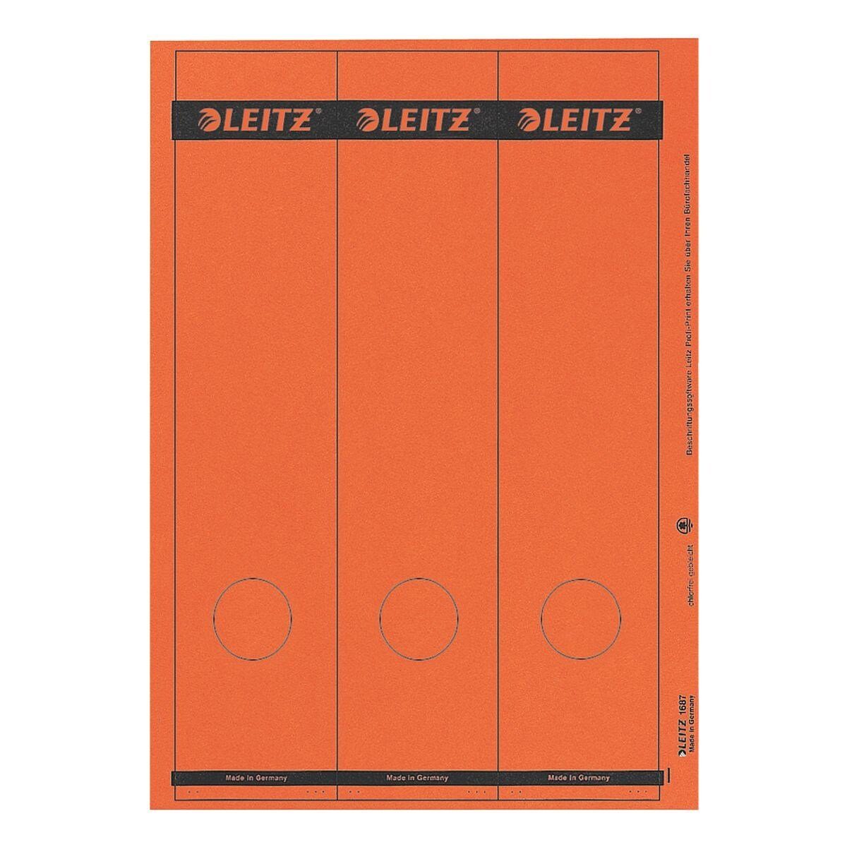 LEITZ Etiketten 1687, für Ordner, 75 Stück, lang/breit (61,5x285 mm), selbstklebend