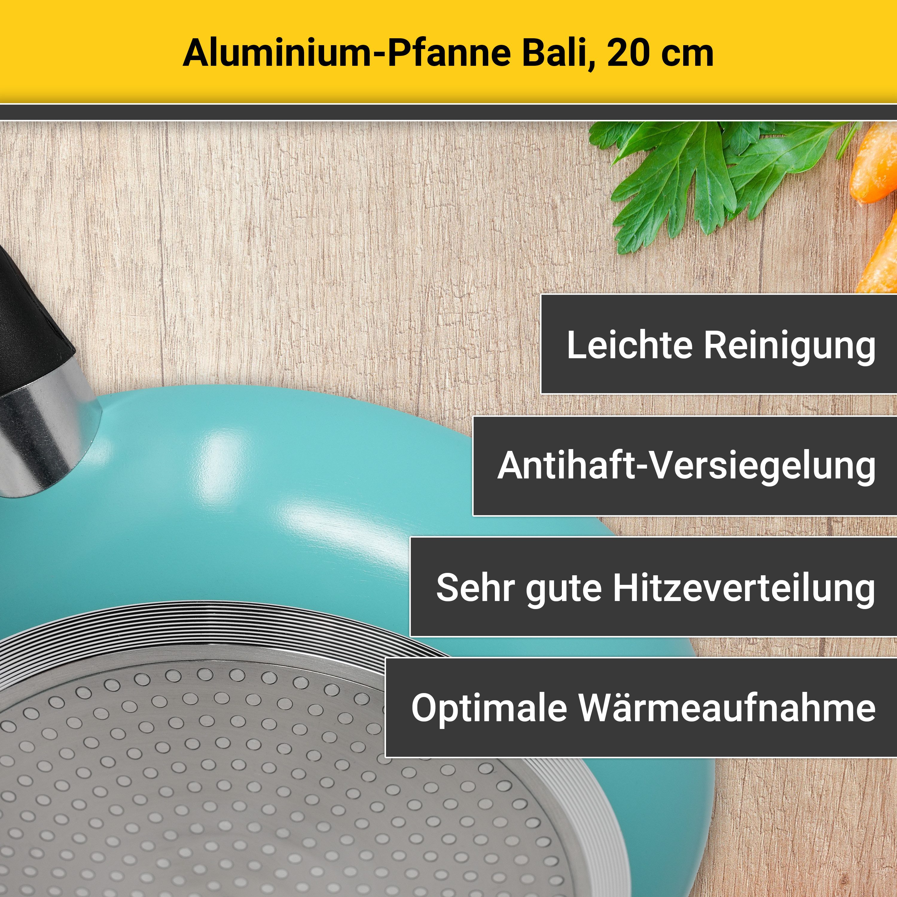 Krüger Bratpfanne Aluminium Pfanne Bali, Aluminium (1-tlg), für Induktions-Kochfelder geeignet