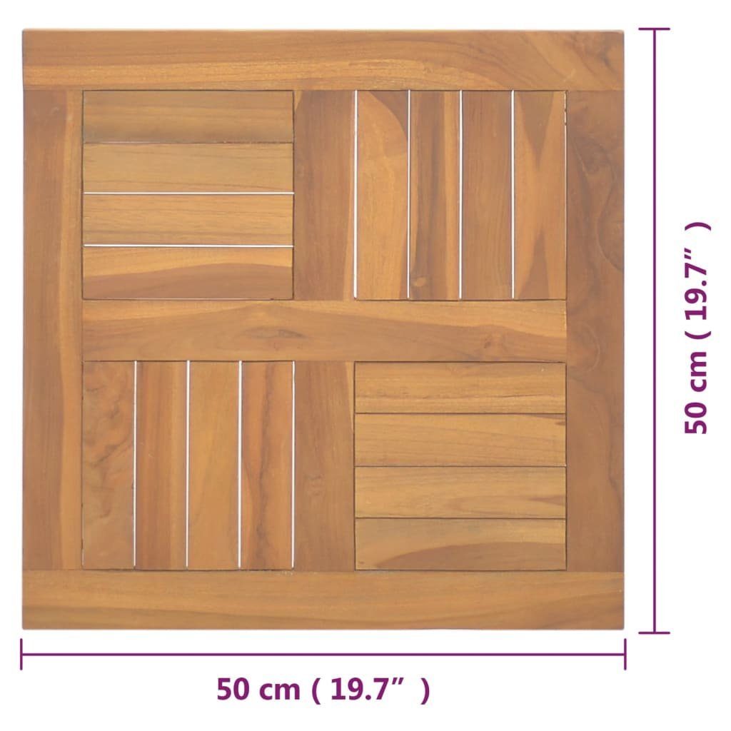 cm St) Teak Massivholz 50x50x2,5 Quadratisch Tischplatte furnicato (1