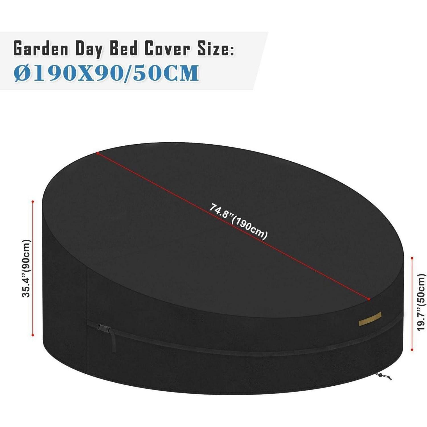 LuxusKollektion Gartenmöbel-Schutzhülle Sonneninsel Schutzhülle Wasserdicht 420D Oxford Ø190x90/50cm – Bild 2 von 5