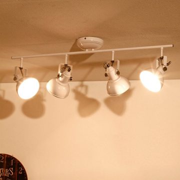 Licht-Erlebnisse Deckenstrahler GINA, ohne Leuchtmittel, Wand und Deckenlampe Weiß retro schwenkbar Vintage Lampe