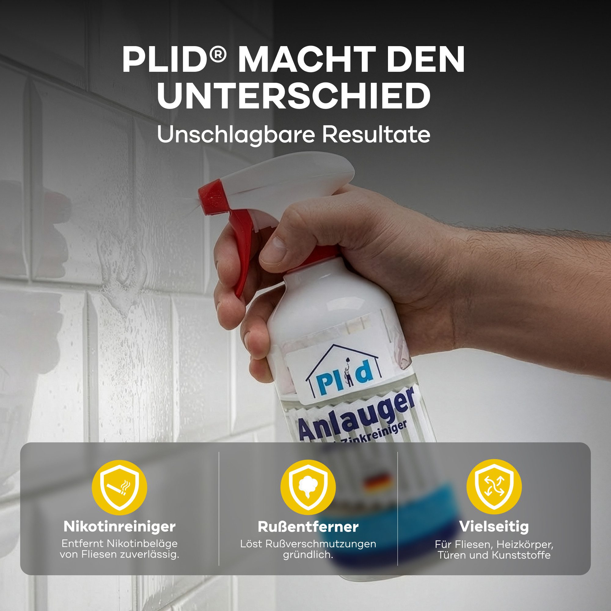 plid Feuchtraumfarbe Premium Anlauger Zinkreiniger Entfetter Kraftreiniger Aktivreiniger, Schnelltrocknend