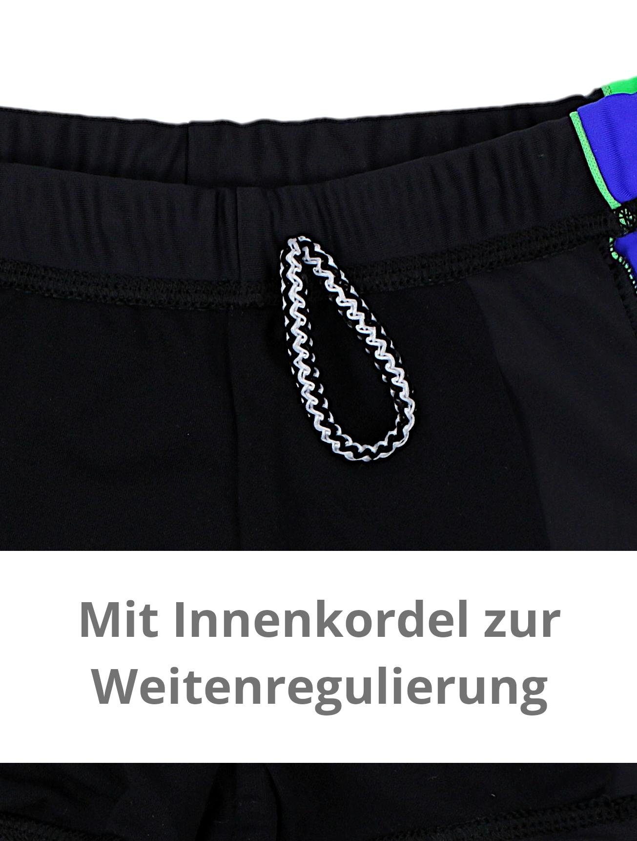 Aquarti Badehose Aquarti Jungen Kurze mit Schwarz/Blau/Grün Seitlich Einsätzen Badehose