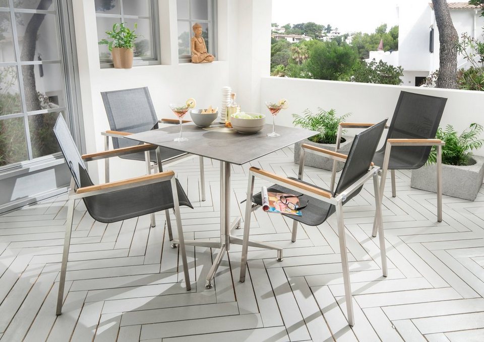 Destiny Essgruppe »Altos II«, (Set), Sessel taupe mit Loft Tisch 80 x