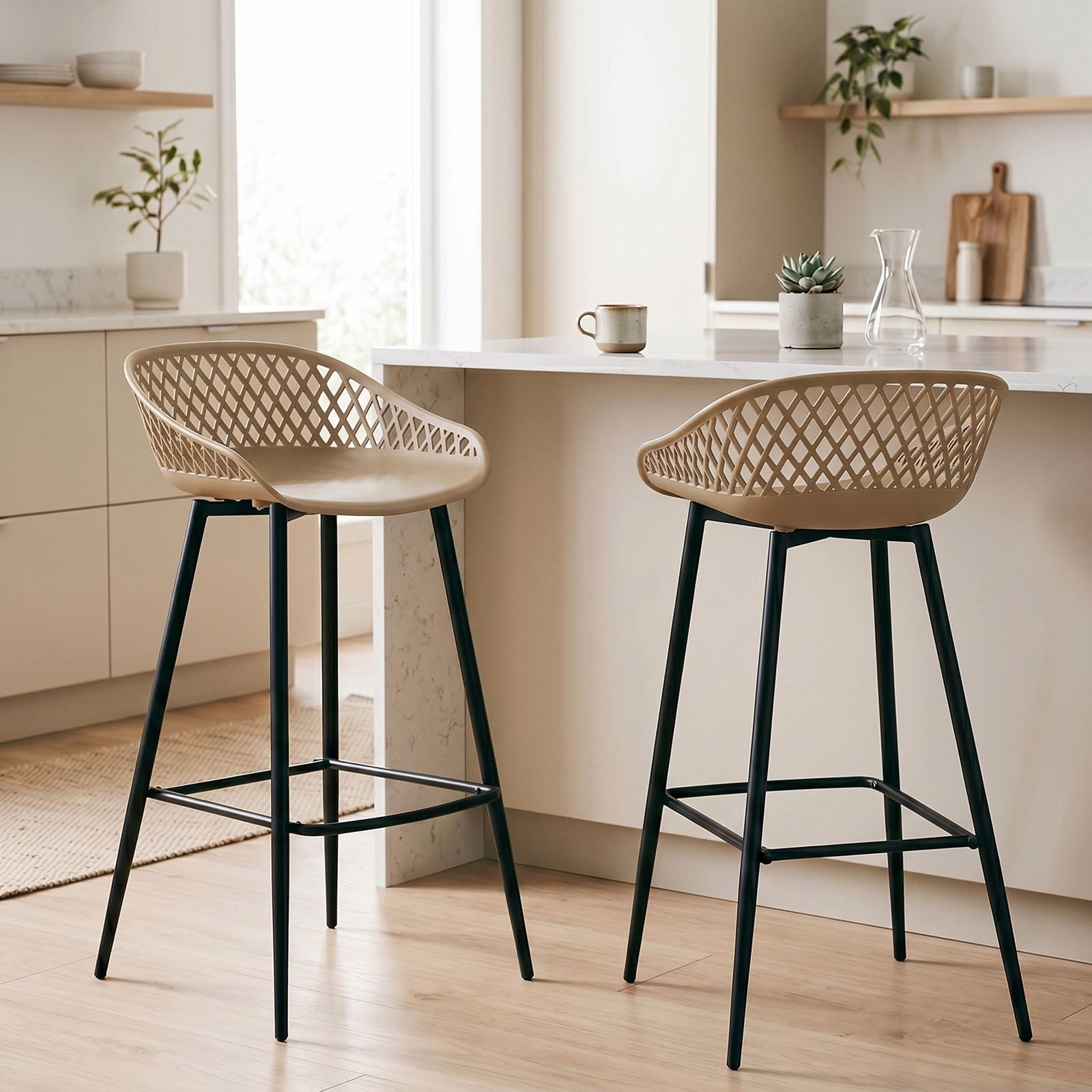 IDIMEX Barhocker IREK, Barhocker 2er Pack Barstuhl Theke Bar Hocker Tresenhocker Retro Design