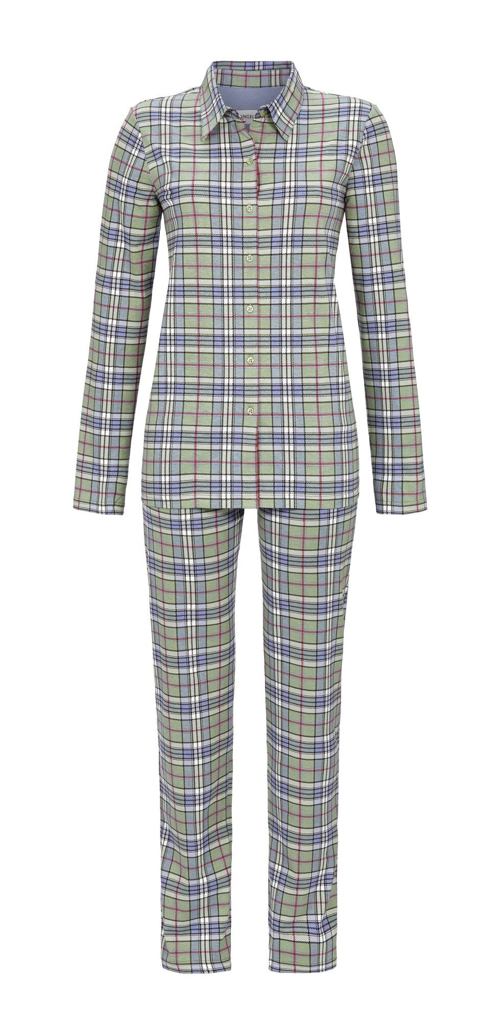 Pyjama mit durchgehender Knopfleiste und Reverskragen