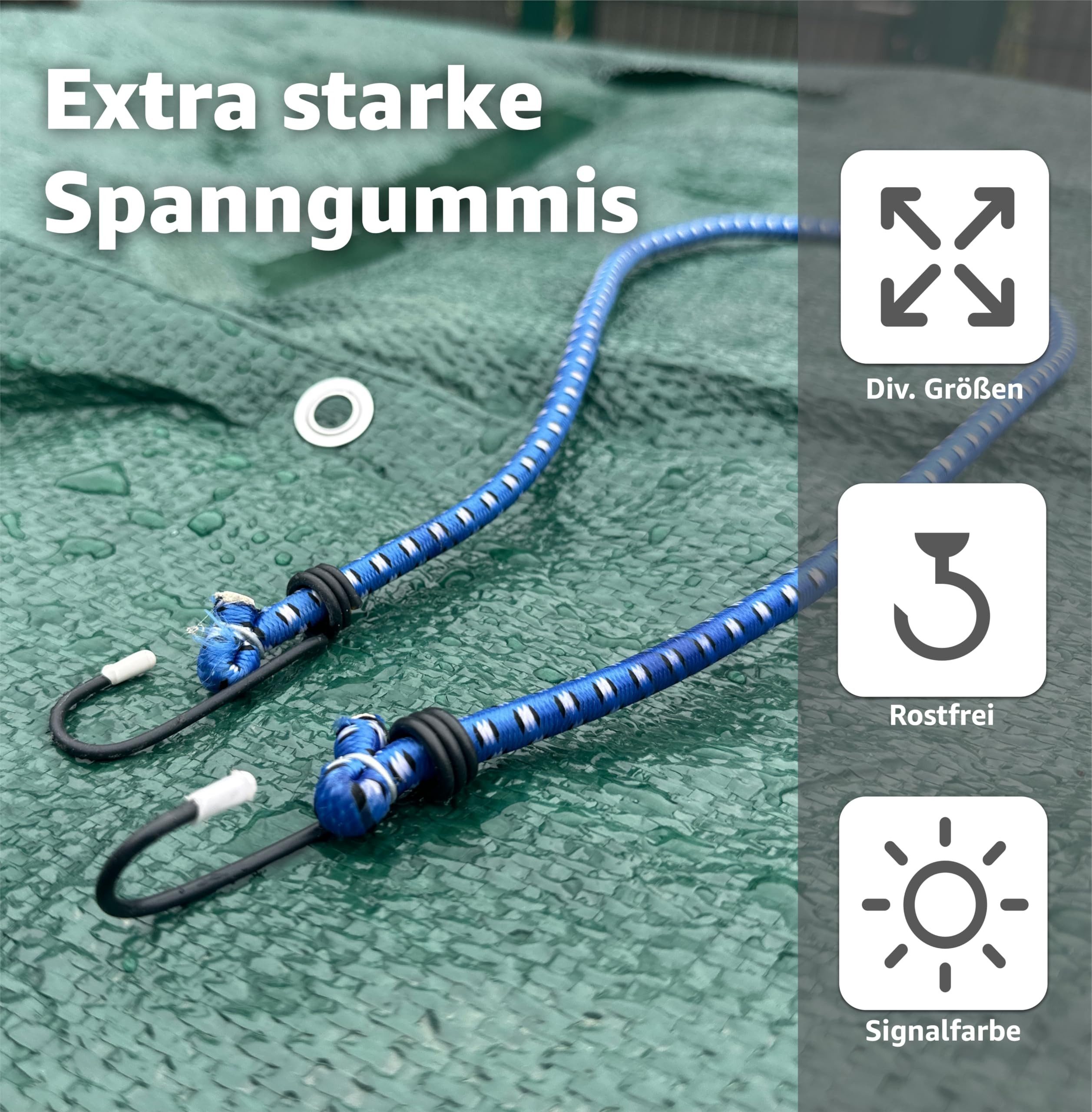 toolmate® Spanngurt 10er Expander mit Haken - Extra Starke Spanngummis - Gepäckspanner (10er Set, 10-St., 10-teilig) stabiler Gepäckspanner, zuverlässiges Transportzubehör