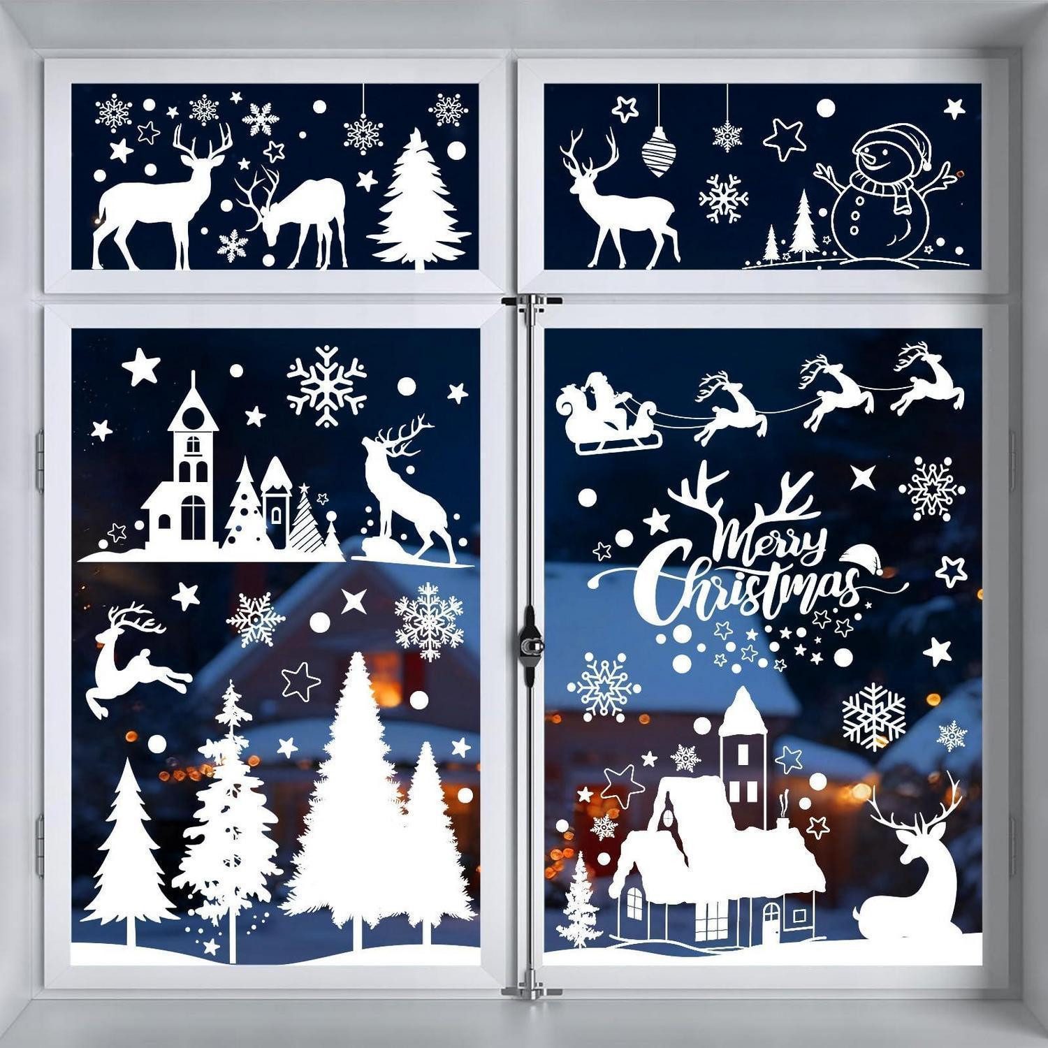 LuxusKollektion Fensterbild Fensterbilder Weihnachten Weiss 148 Stück