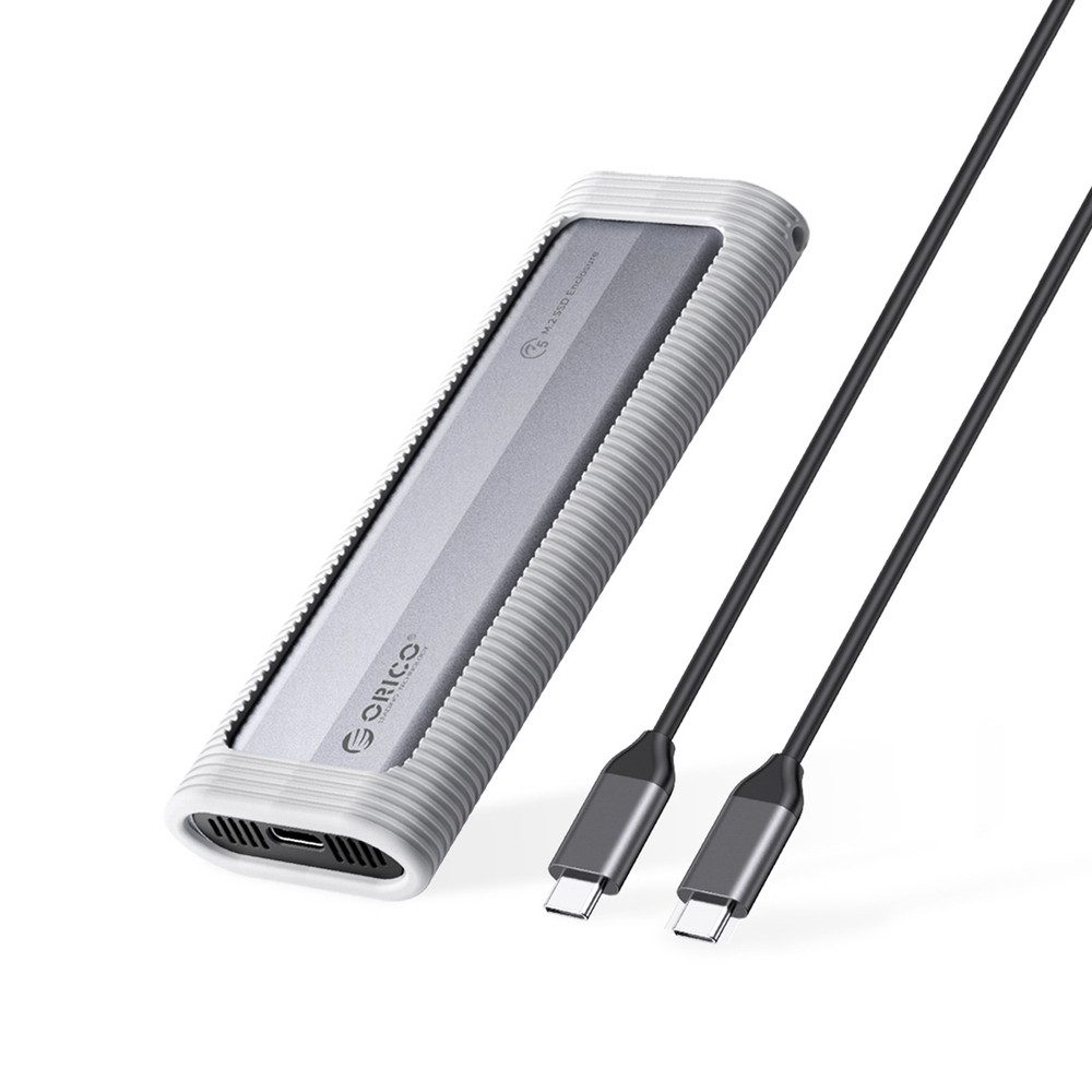 ORICO Festplatten-Gehäuse SSD-Gehäuse Speichergehäuse Datenspeicher, (Spar-Set, 1 St., 14 x 5 x 2 cm robust), USB-C 5 Gbit/s, bis 4 TB, Aluminium, 1 Steckplatz