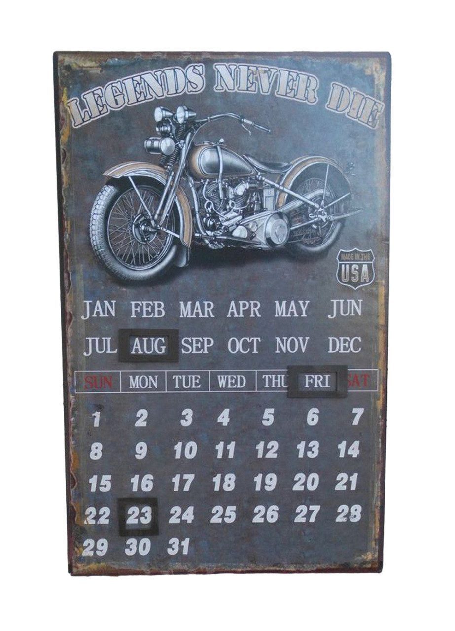 Deko-Impression ewige Kalender Ewiger Kalender Biker Classic - legends never die - HD 40 x 25 cm