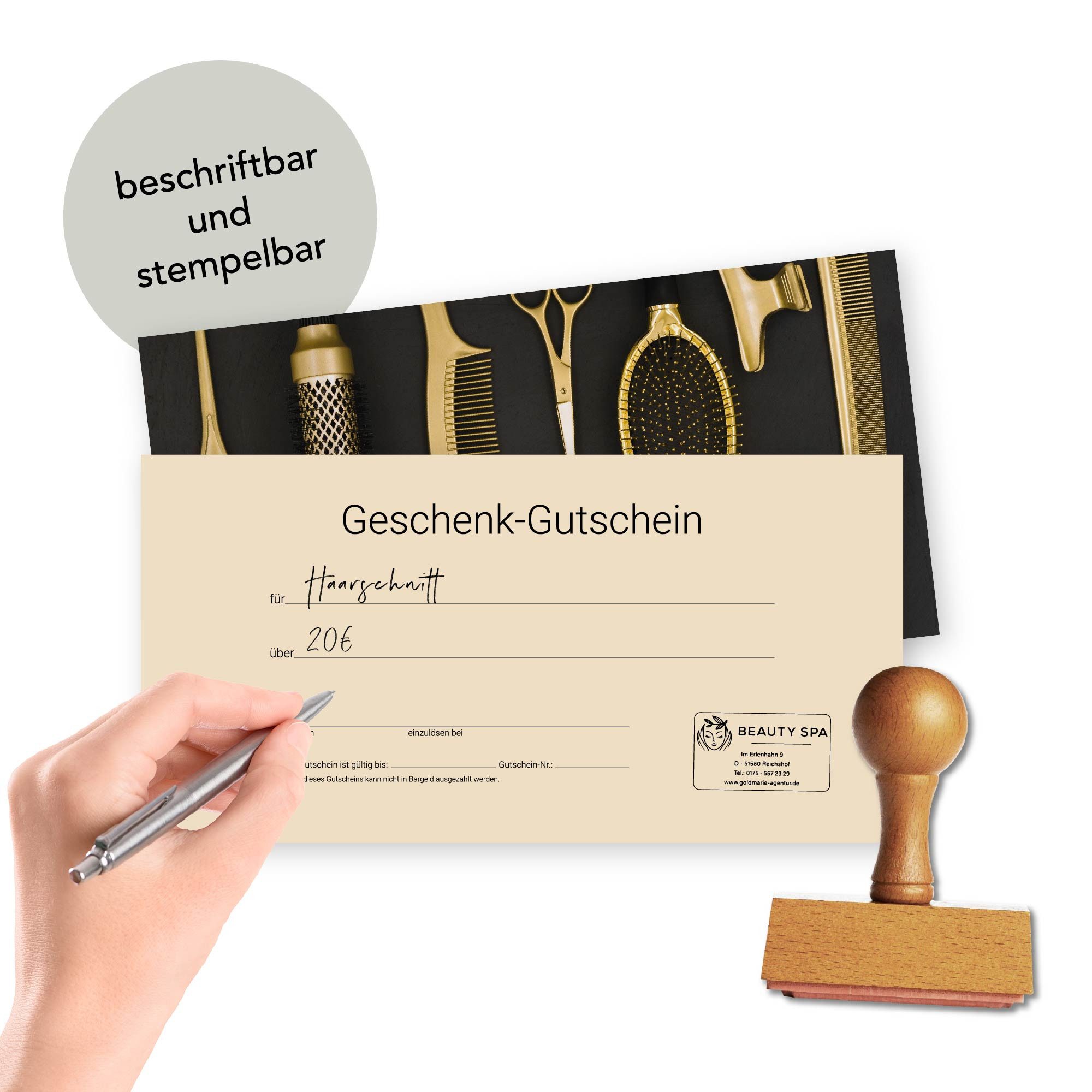 cosmeticPlus Geschenkkarte 50 Gutscheinkarten für Frisöre, Barber und Styling zum Verkaufen