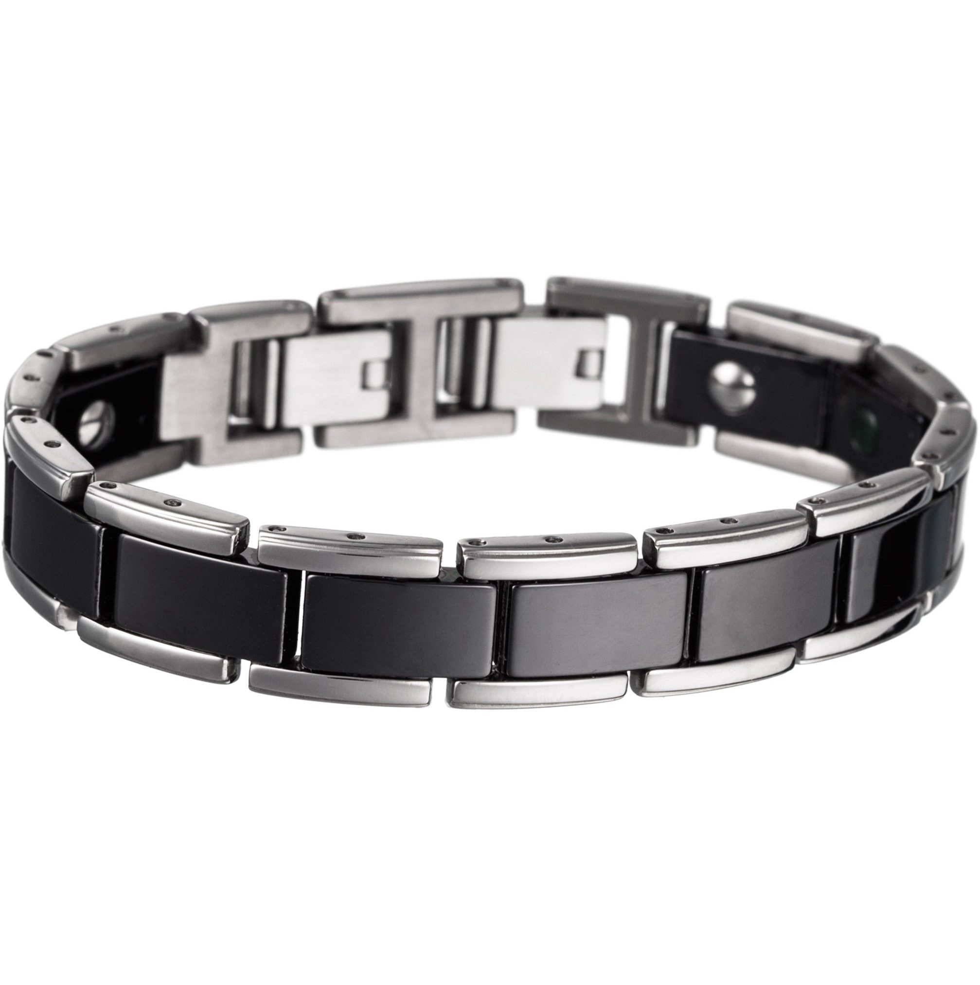 Lunavit Armband Armband Lunavit Magnetarmband Olymp Jade schwarz/silber