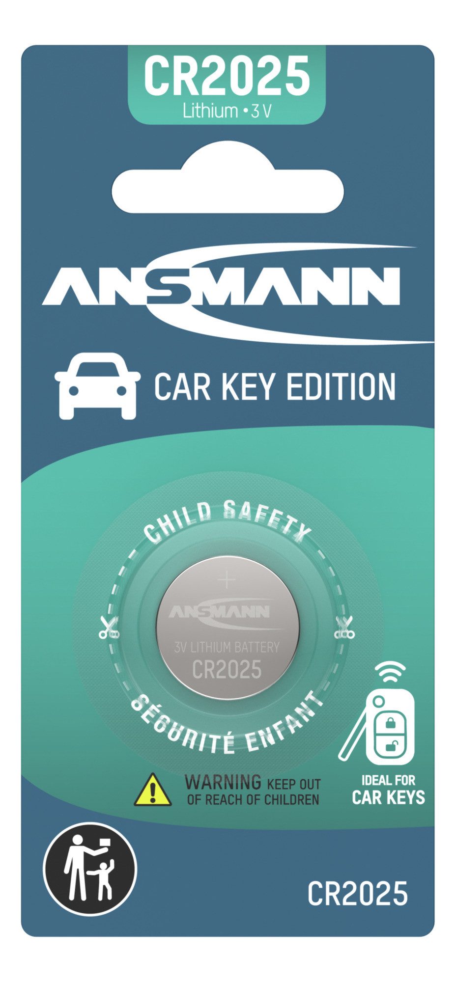 ANSMANN AG CR2025 Knopfzelle für den Autoschlüssel / Funkschlüssel Premium Knopfzelle