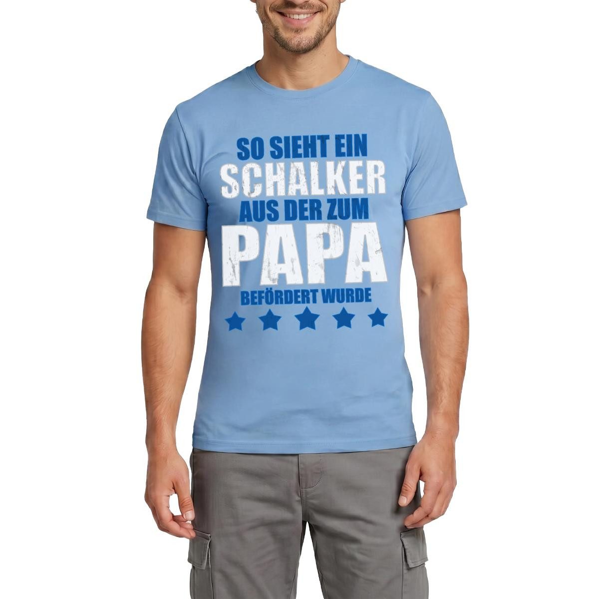 Spreadshirt T-Shirt Schalker Papa Vatertag Geschenk Schalke Fan Männer T-Shirt (1-tlg)
