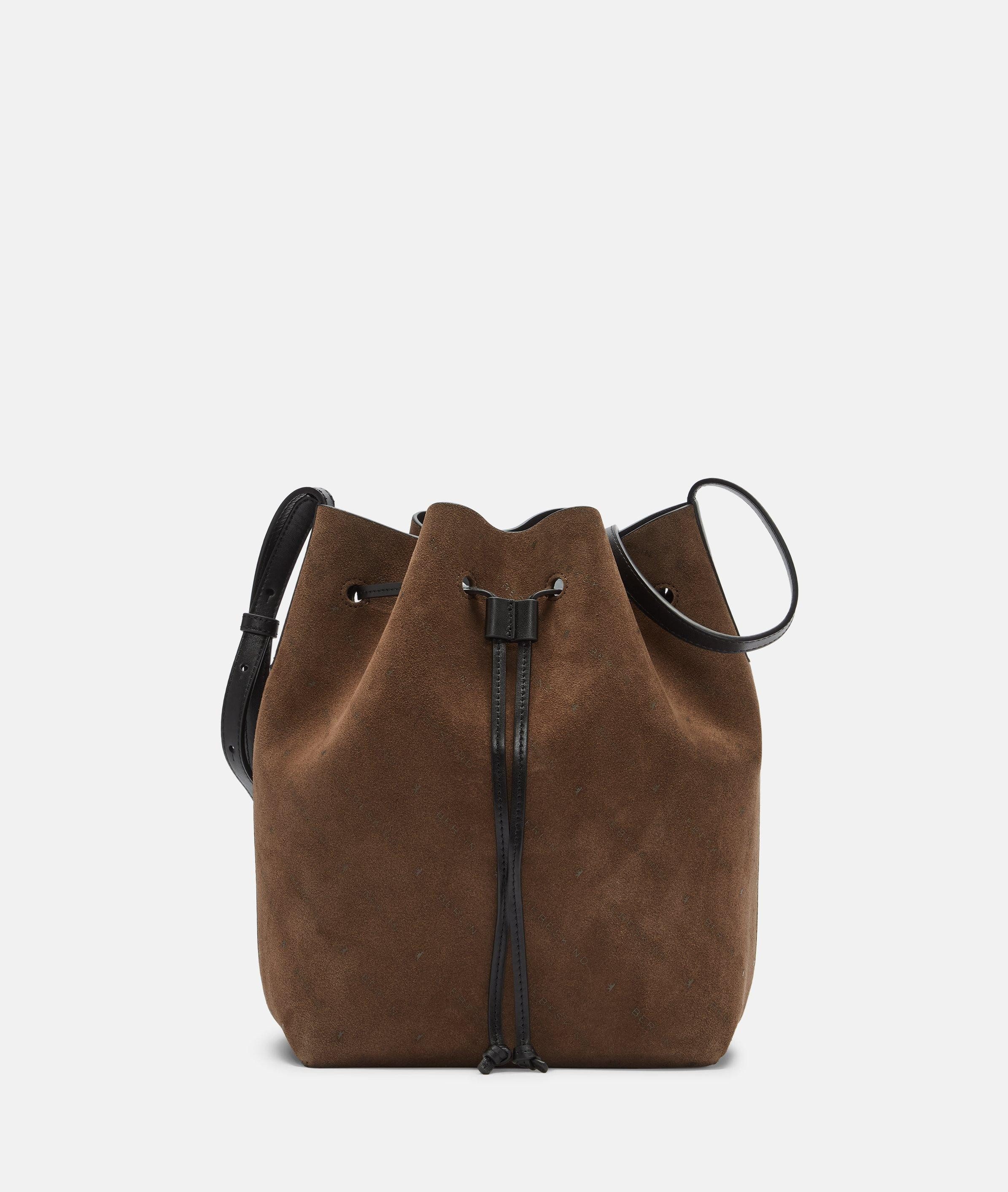 Liebeskind Berlin Schultertasche Bucketbag, Umhängetasche aus Veloursleder mit Liebeskind Berlin Schriftzug