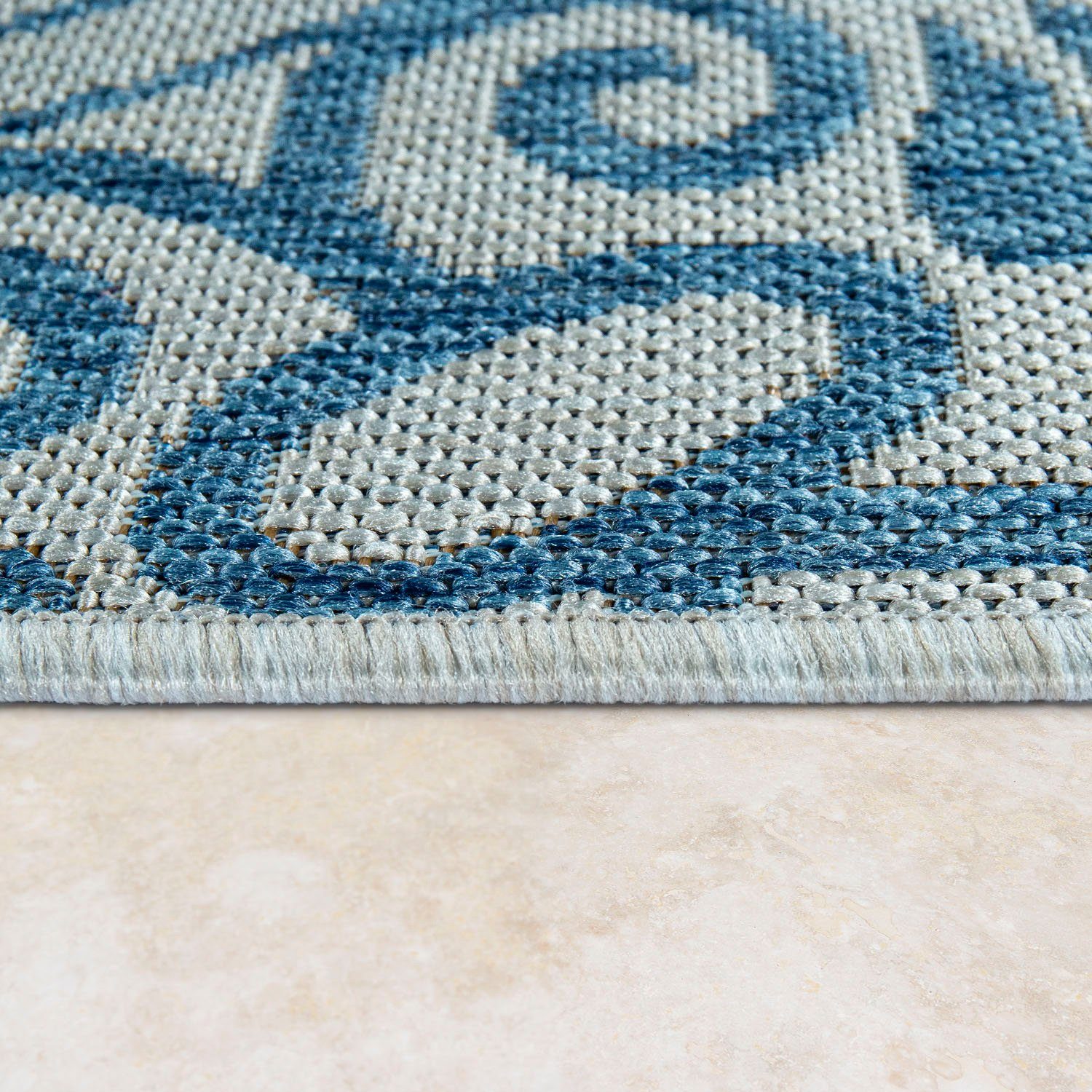 Paisley 4 Muster, Teppich Coco blau 205, Höhe: und Home, geeignet mm, rechteckig, Paco Flachgewebe, Outdoor In-