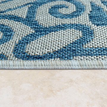 Teppich Coco 205, Paco Home, rechteckig, Höhe: 4 mm, Flachgewebe, Paisley Muster, In- und Outdoor geeignet