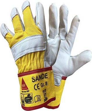 Hase Safety Gloves Lederhandschuhe Arbeitshandschuh Sande hochwertigen Rindspaltleder Montagehandschuh (Packung, VPE= 12 Paar, Gr 8-12) Gute Griffeigenschaften