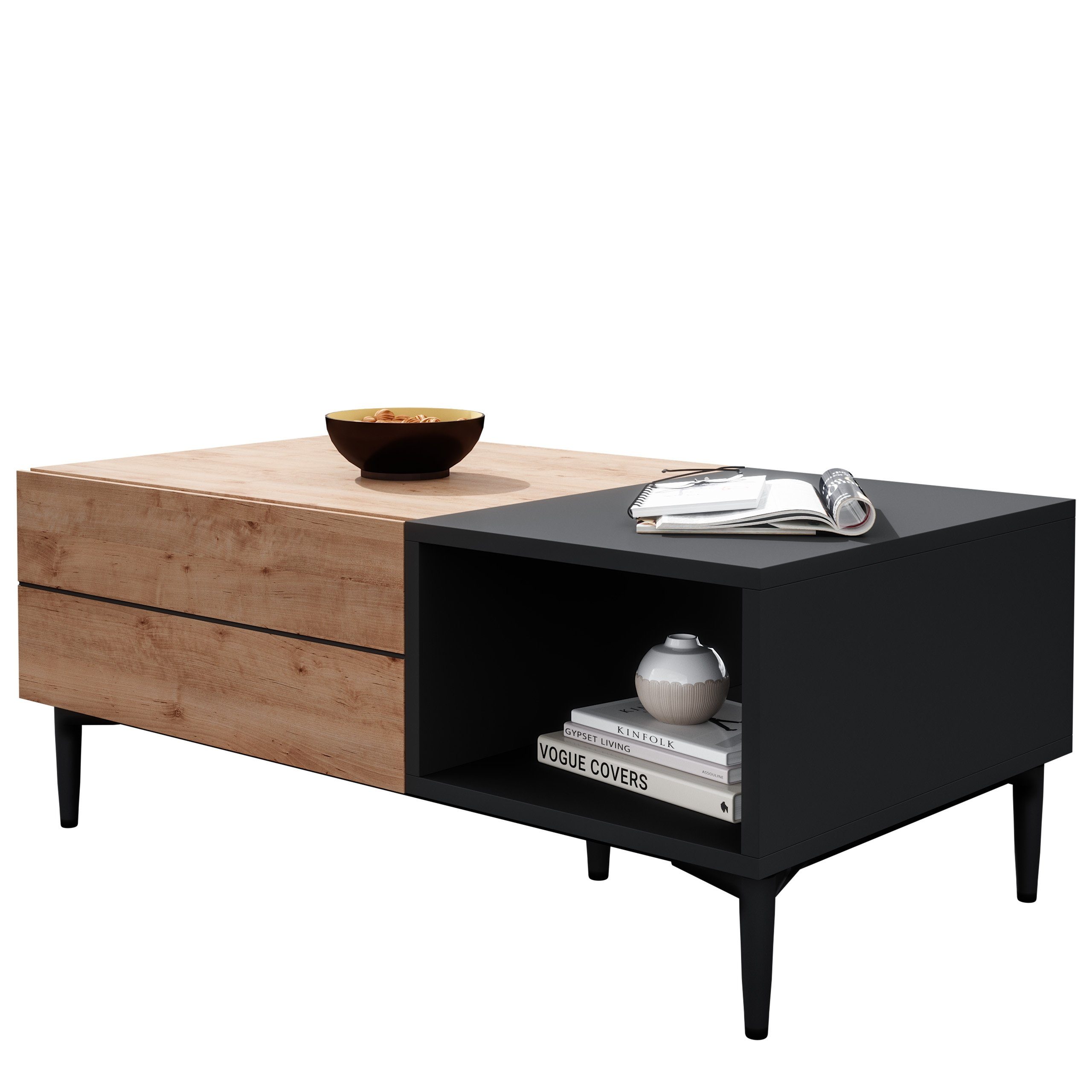 Newroom Couchtisch Nizza, Wildeiche Wohnzimmertisch Vintage Indurstrial Lan günstig online kaufen