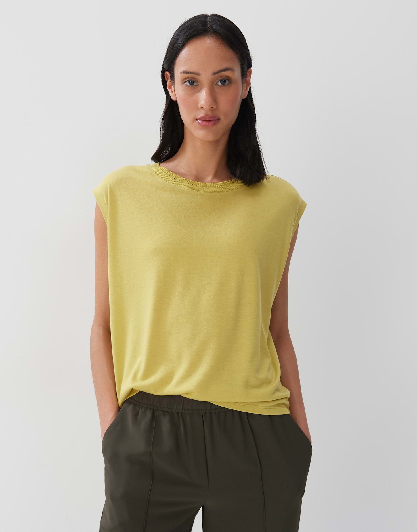 someday Kurzarmshirt Basicshirt KAMNA Loose aus Tencel