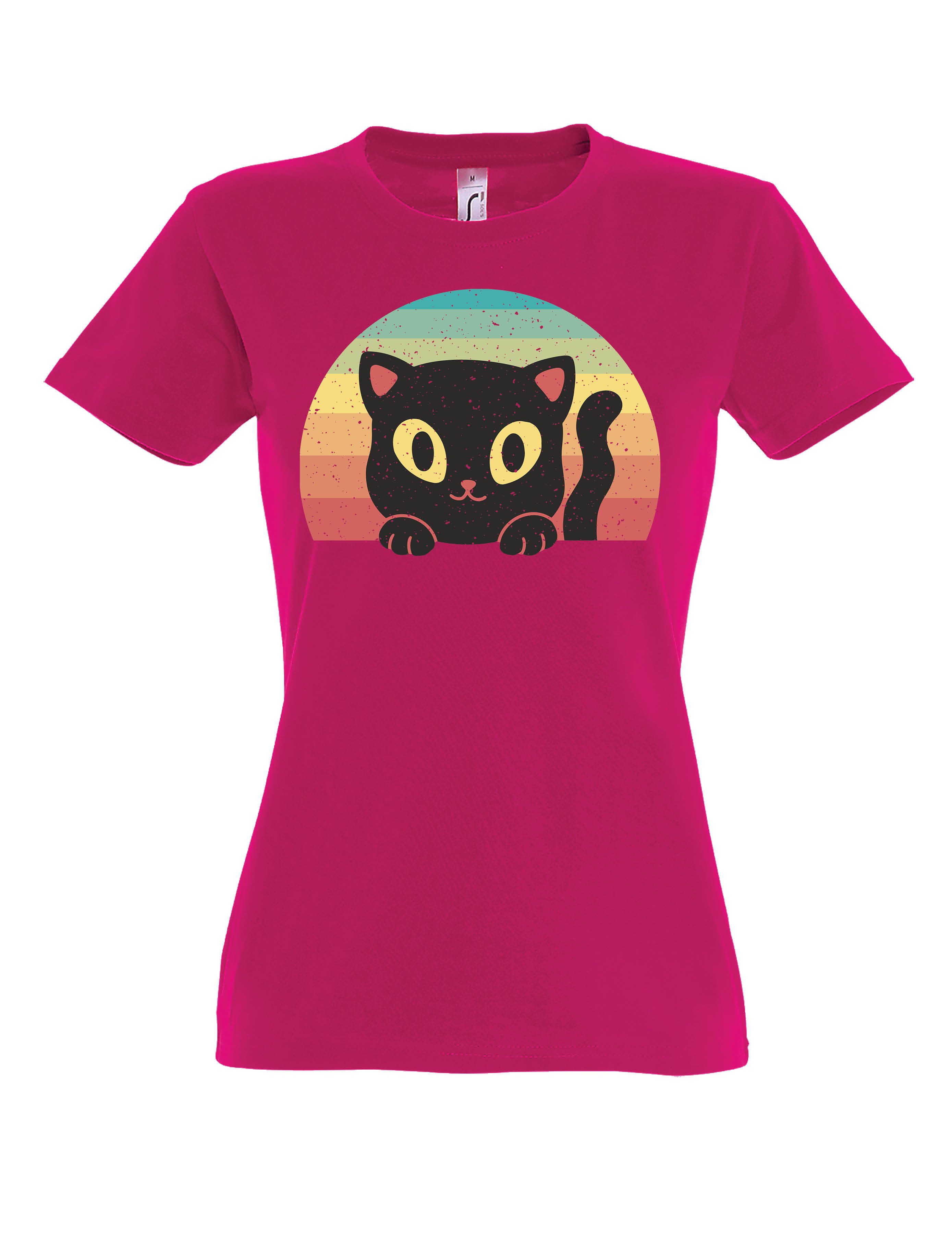 Youth Designz Print-Shirt "Retro Black Cat" günstig online kaufen