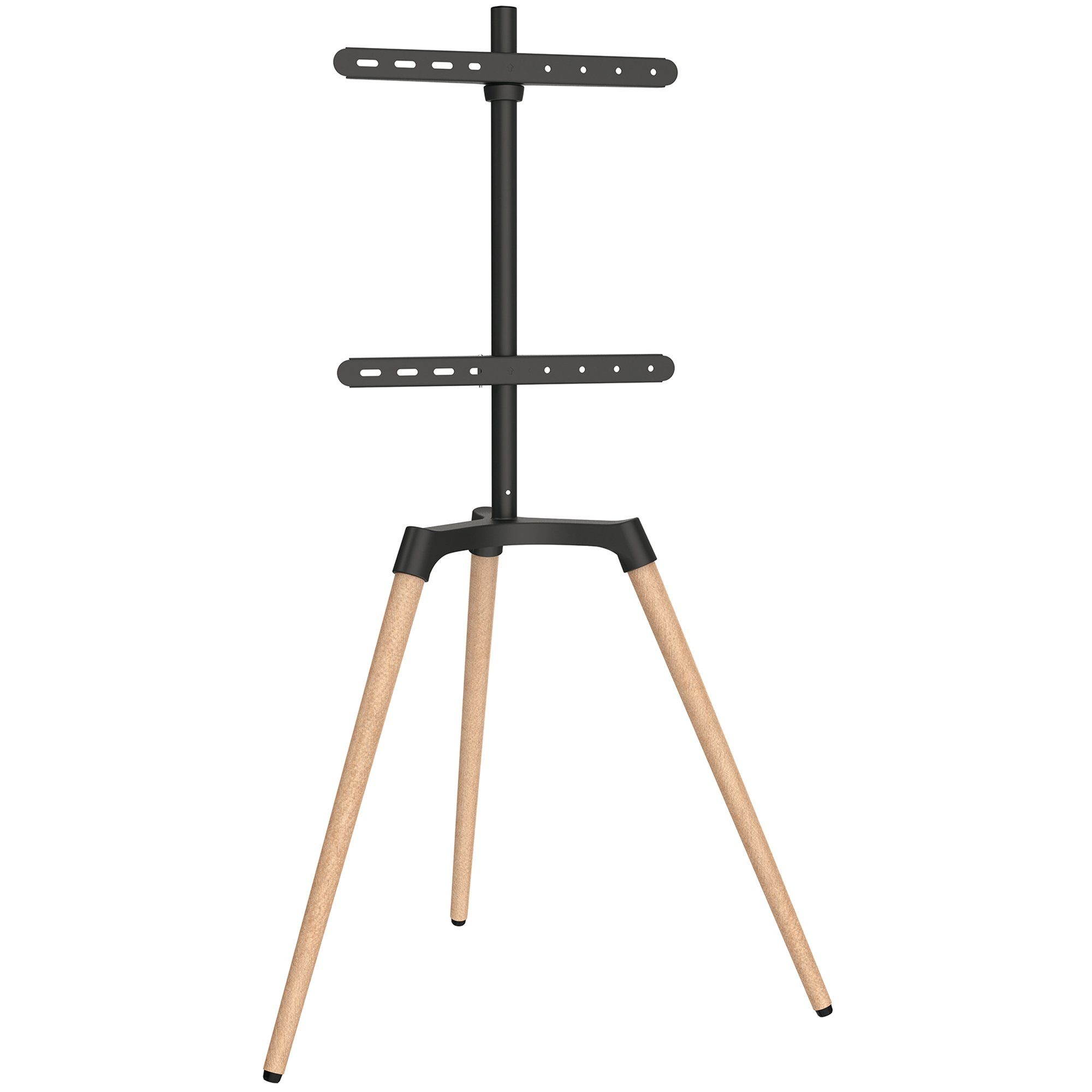TV-Ständer Staffelei Tripod TV-Stativ Halterung bis 65" & 35kg (Schwarz/Buche)