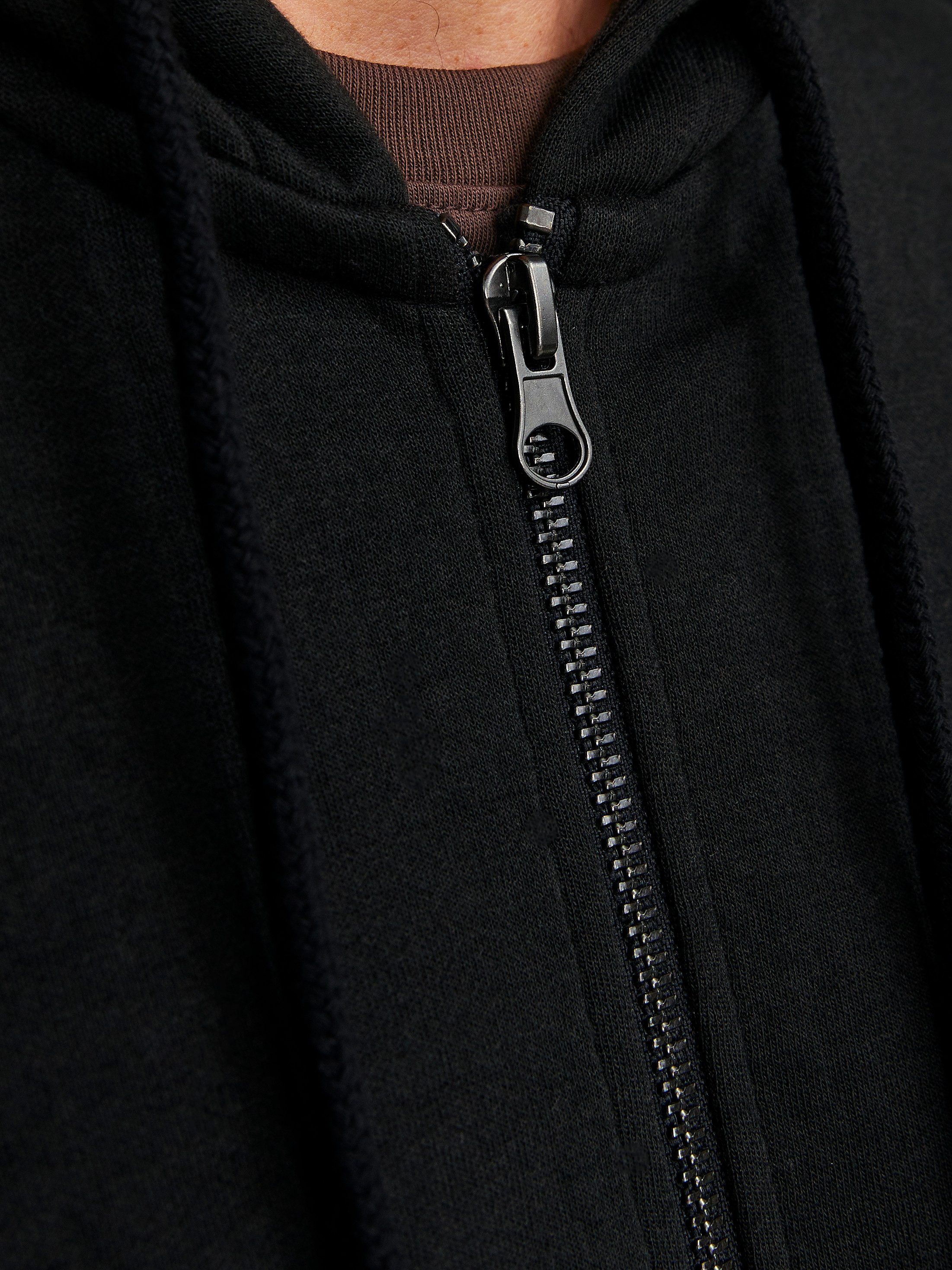 Jack & Jones Kapuzensweatjacke JJEBASIC Hoodie mit Rippbündchen und angenehmem Tragegefühl unifarben, modisch, regular fit, Baumwollmischung, Rundhals