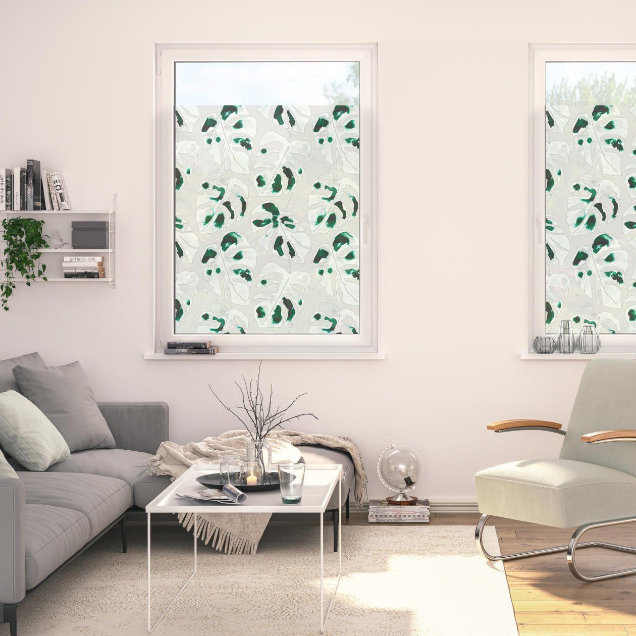 Fensterfolie »Fensterfolie selbstklebend, Sichtschutz, Monstera Grün