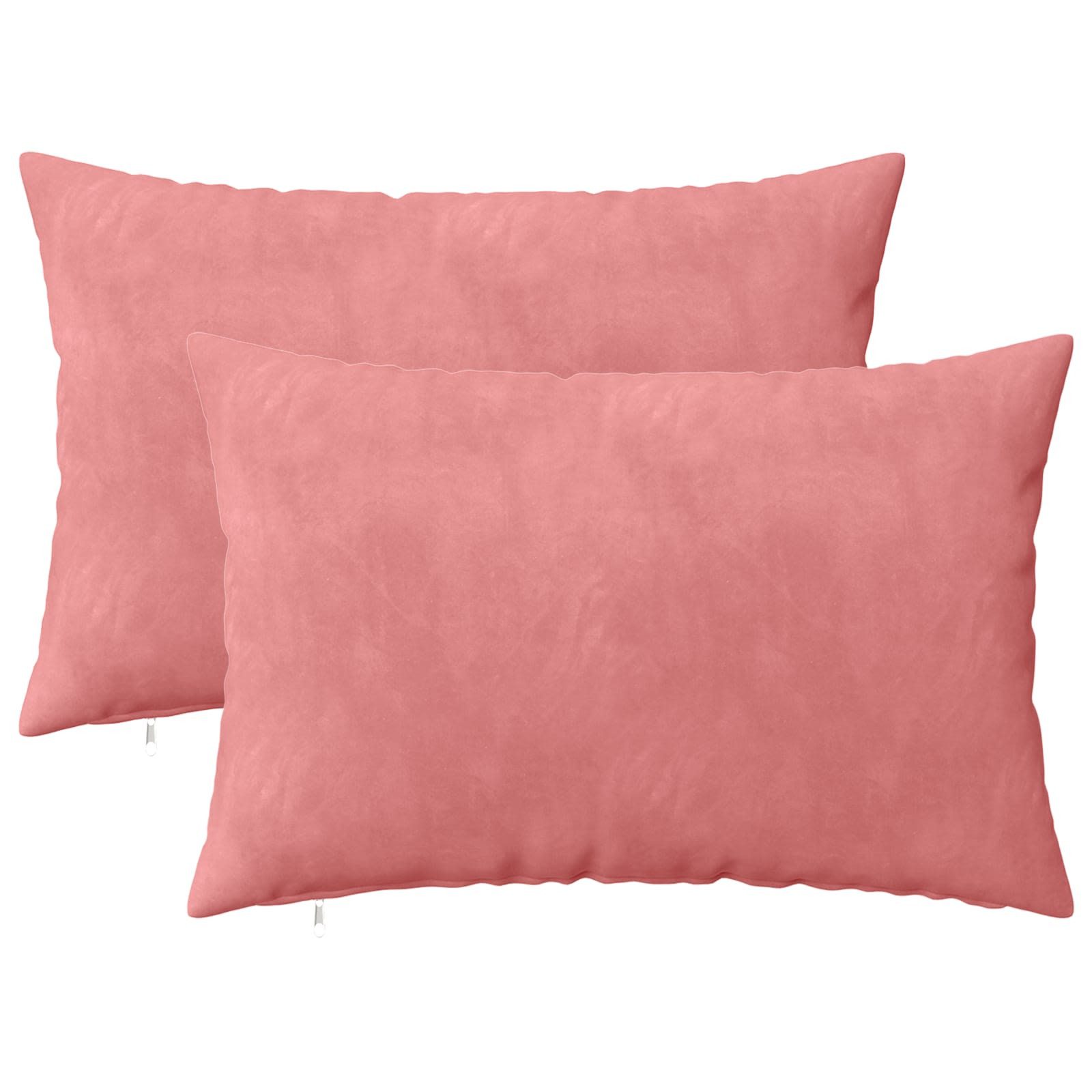 vidaXL Zierkissen Kissen mit Kissen HEERLEN 2 Stk. Rosa Samt, (2 St)
