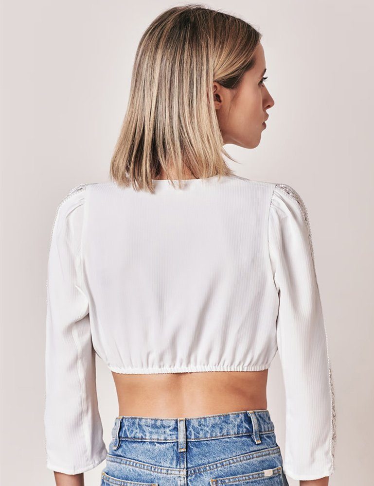 Trachtenland Trachtenbluse Julia Trentini 'Romina' 7/8 Langarm 710265, Ecru