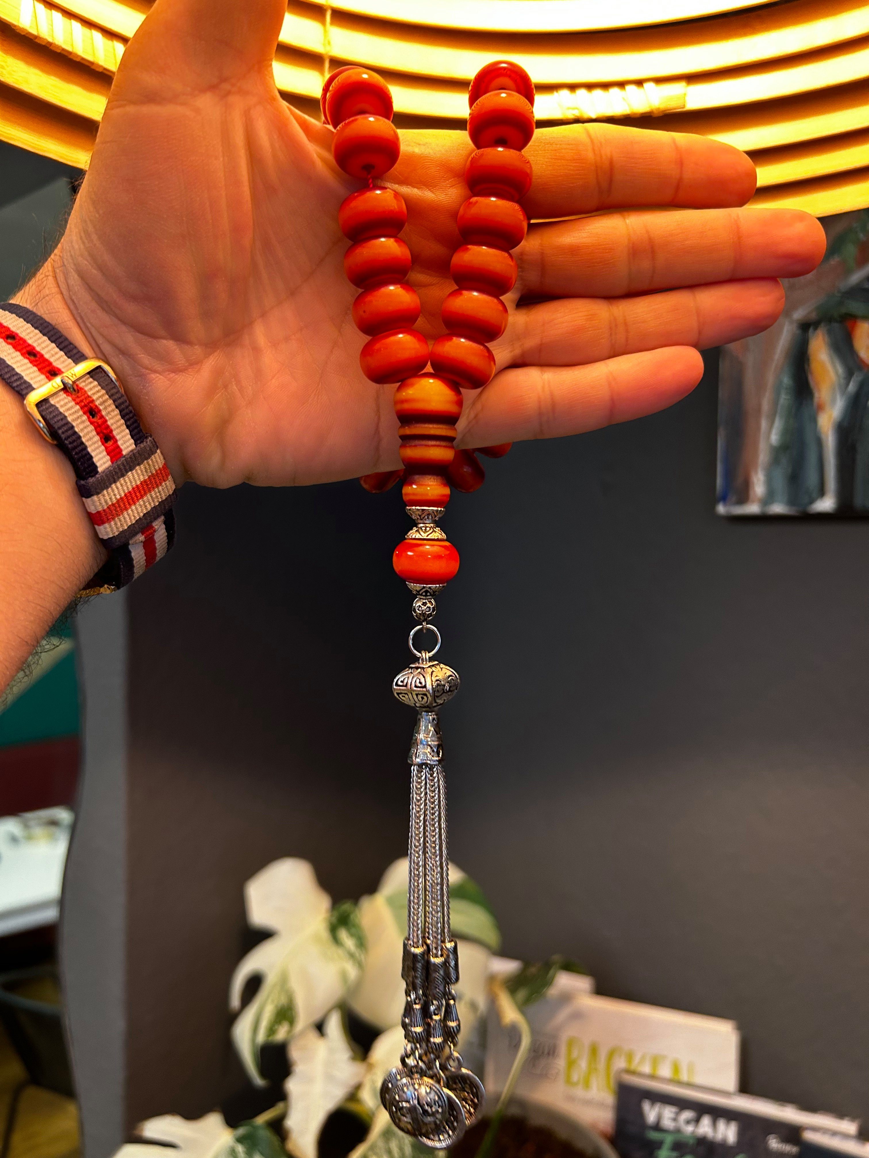 Amber Prayerbeads Tasbeeh 33 (33-tlg) Rosary TesbihBid Faturan Cherry Tesbih Kettenanhänger Misbaha