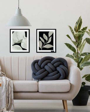 Bruno Banani Bild mit Rahmen Eukalyptus - Gerahmter Digitaldruck - Wandbild, 2x 30x40 cm - Holzrahmen - Dekoration - Weißer Rahmen