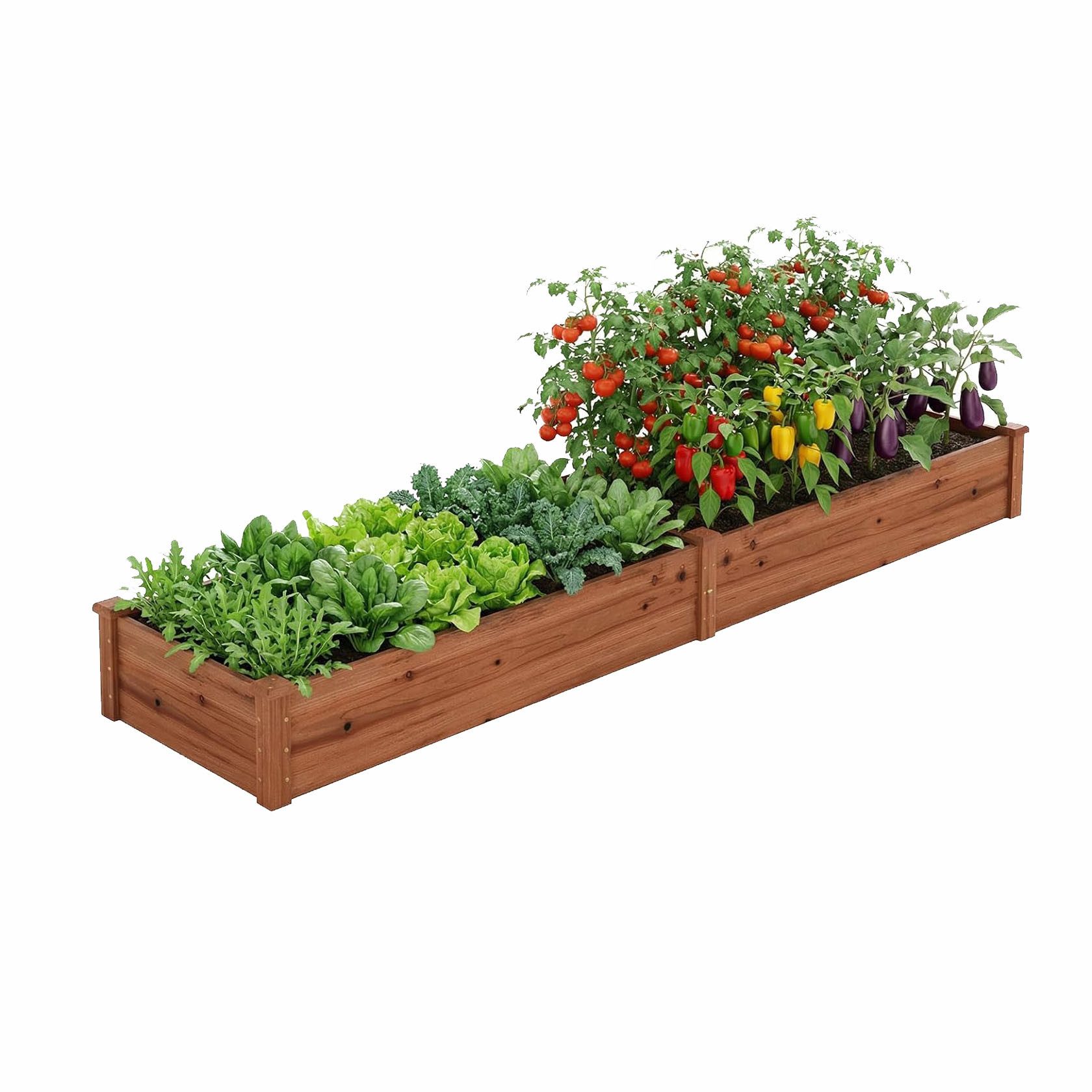 KOMFOTTEU Hochbeet Hochbeetkasten, aus Holz, 240 x 60 x 25cm