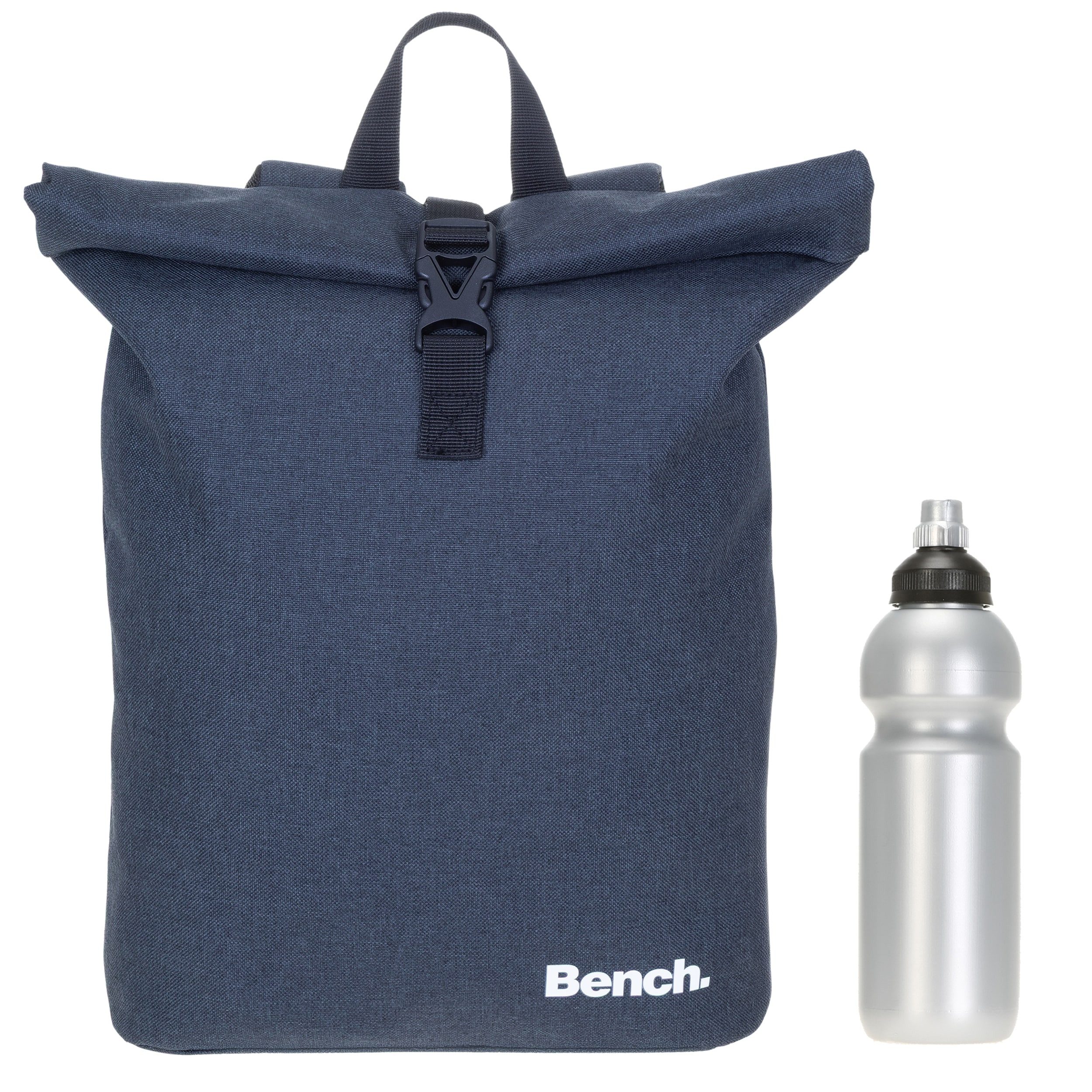 Bench. Freizeitrucksack Rucksack Damen Roll-Top Medium Größe A4 Tasche, Laptop Fach Daypack Büro Freizeit Tasche 64223 + Flasche