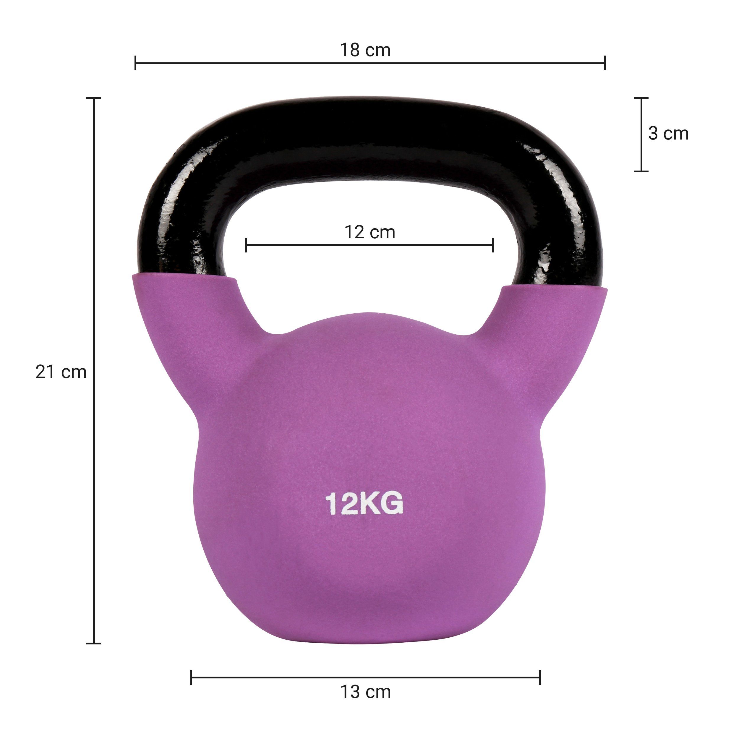 Kettlebell kg Kg - 30 Neopren inkl. – MSports® Kettlebell Lila 12 Professional 2 Übungsposter