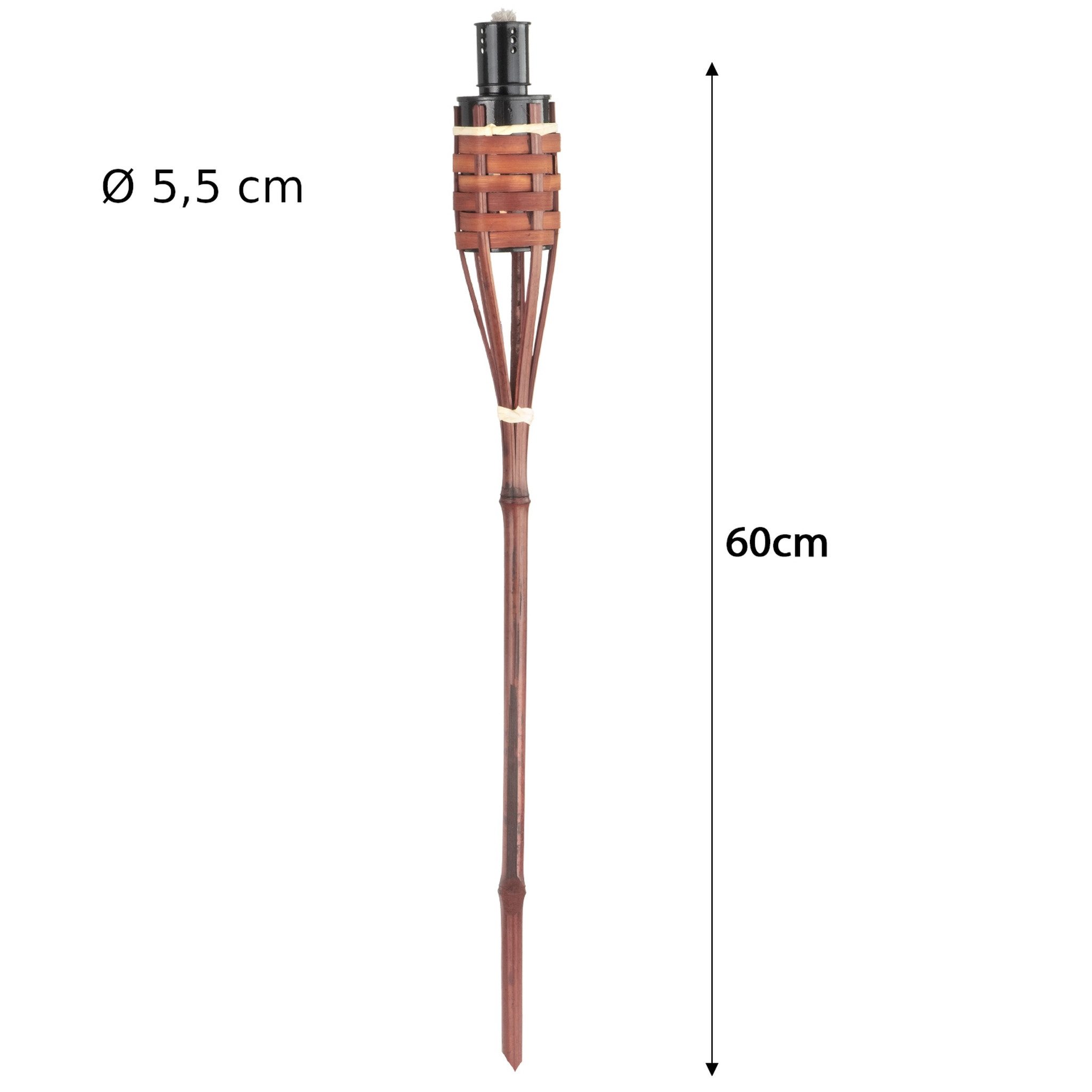 Moritz Dekoobjekt 10x Gartenfackel deluxe 60 cm dunkelbraun, Outdoor Fackel für Garten Gartendeko Ölfackel Bambusfackeln