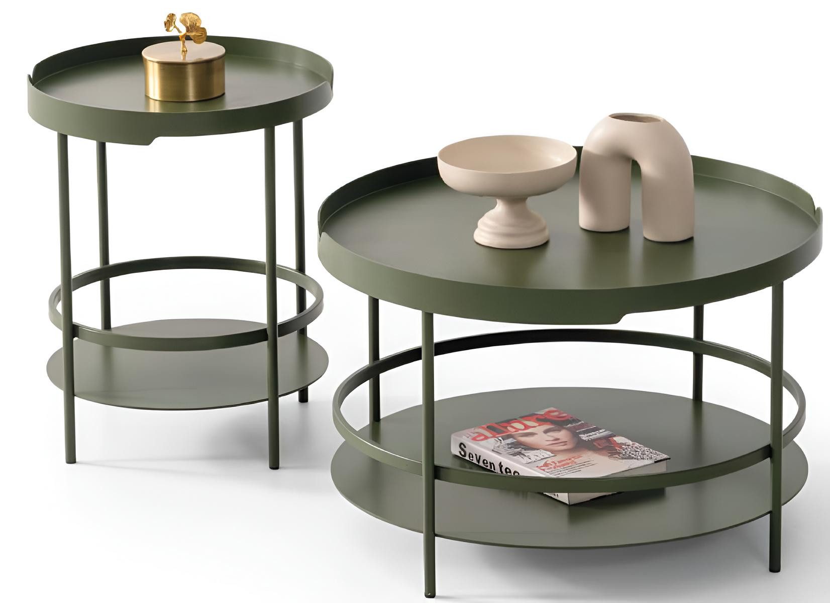 JVmoebel Couchtisch Grüner Couchtisch Beistelltisch Set 2tlg für Wohnzimmer, Made in Europa