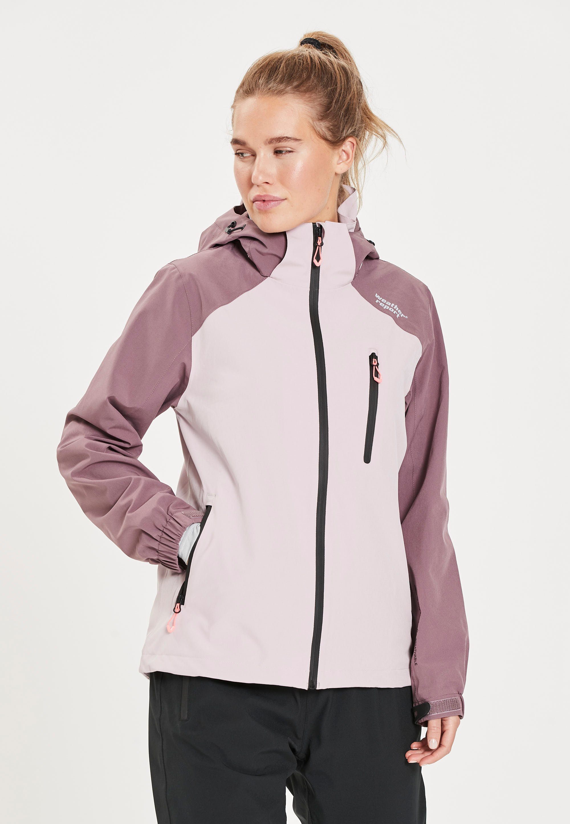 W-PRO15000 Outdoorjacke REPORT wasserdichter lila-pink mit WEATHER Beschichtung CAMELIA