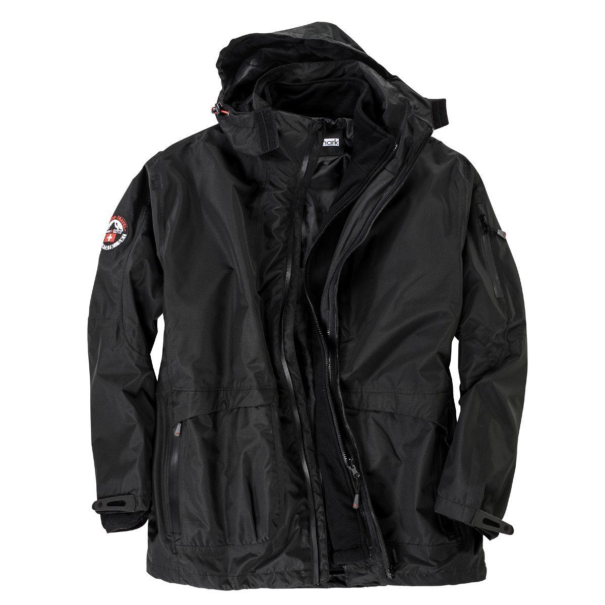marc & mark Funktionsjacke Marc&Mark 3-in-1 Funktionsjacke Übergröße schwar günstig online kaufen