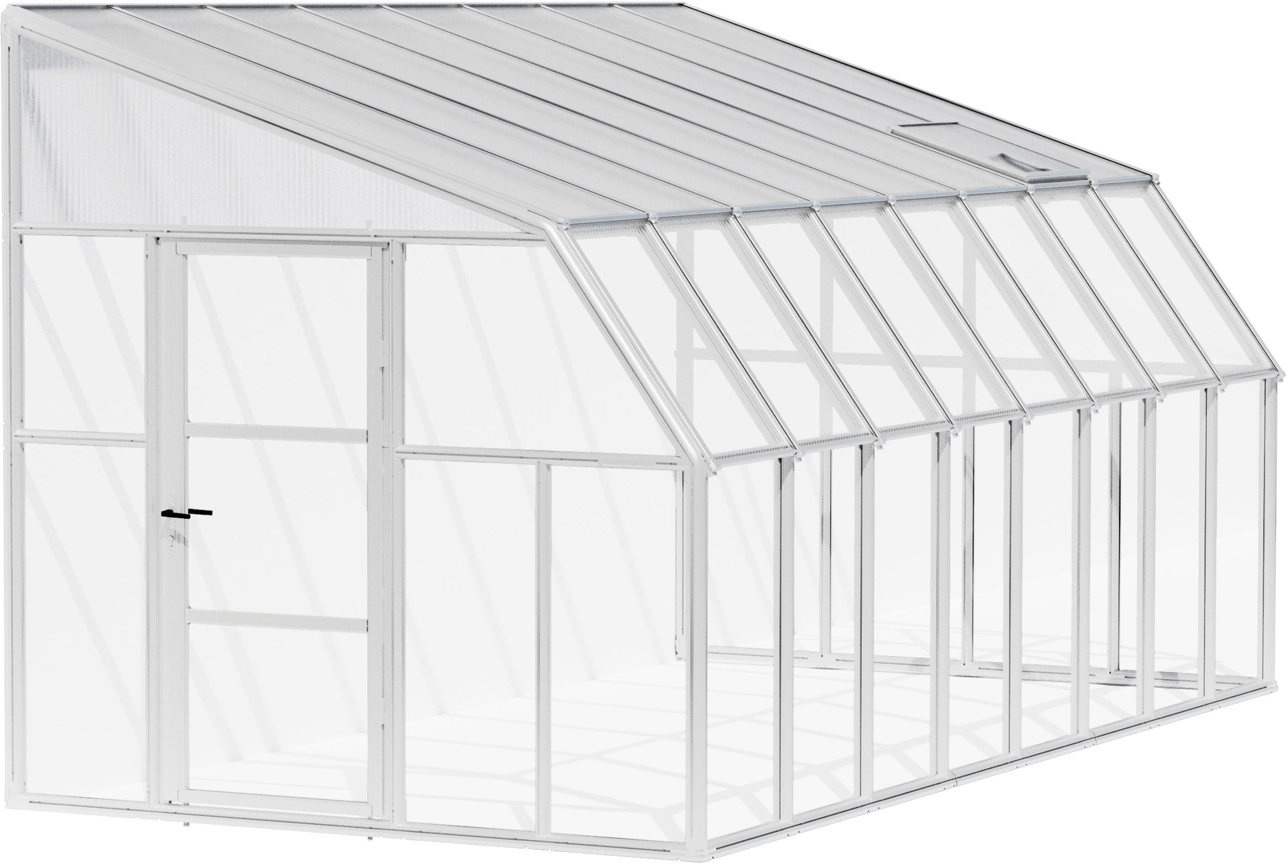 Palram - Canopia Gewächshaus Sun Room, BxTxH: 257 x 508 x 266 cm, BxLxH: 58 x 120 x 266 cm, 3 mm Wandstärke, lebenslang widerstandsfähige Wandpaneele