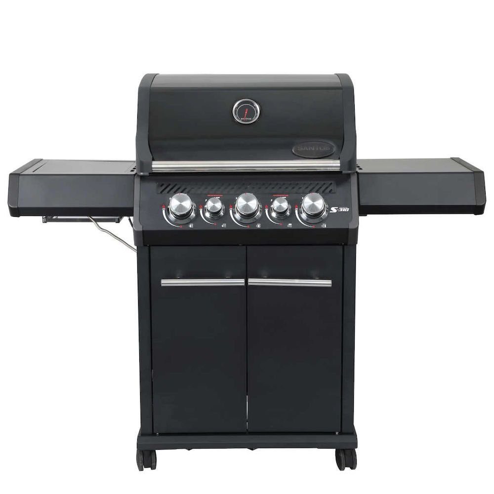 Gasgrill Gasgrill S-318 Blackline mit 3 Hauptbrenner + 3-teiliges Zubehörpaket